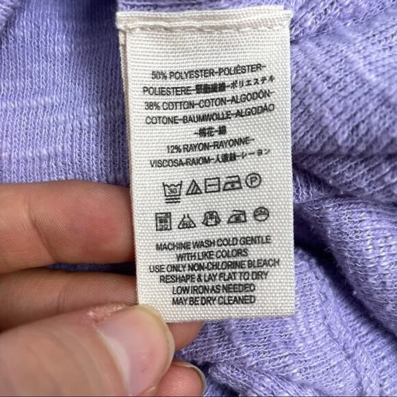 FREE PEOPLE WE THE FREE Purple Thermal Sweater Womens XSmall Slouchy Oversized - Picture 7 of 8